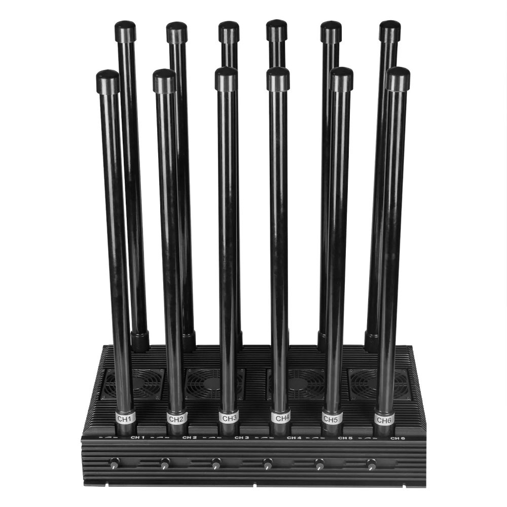 DC10-H 282W High Power Jammer with 12 Antennas Blocks Cellphone Frequency Signals