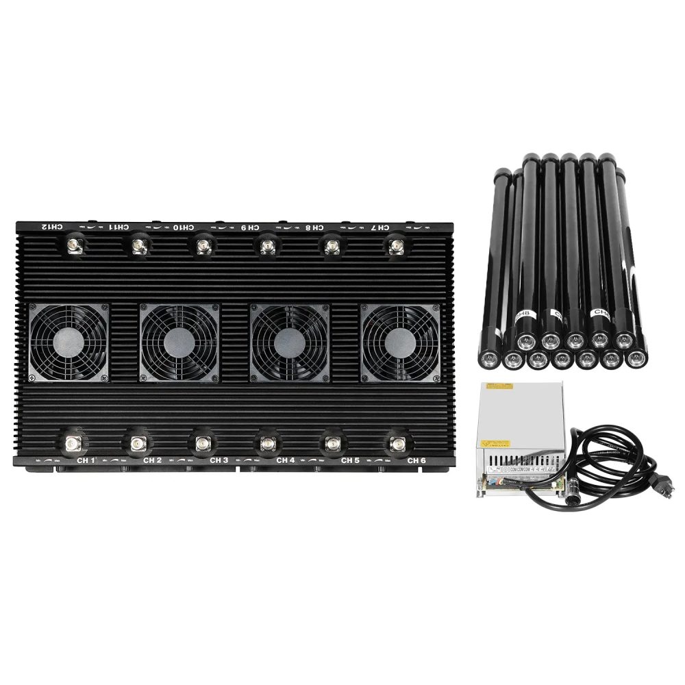 DC10-H 282W High Power Jammer with 12 Antennas Blocks Cellphone Frequency Signals - Image 7